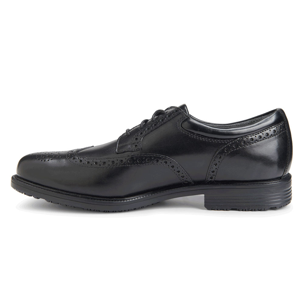 Rockport Mens Dress Shoes Black - Lead the Pack Waterproof Wingtip - UK 963-CPGNWS